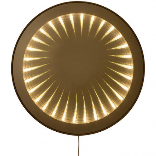 Carnival 36" Round LED Infinity Wall Mirror - Brushed Brass, Touch Dimmer