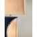 Half Moon Table Lamp with Nightlight in Espresso, Nickel & Gold Linen