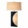 Half Moon Table Lamp with Nightlight in Espresso, Nickel & Gold Linen