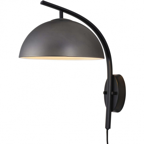 Domus Wall Sconce in Gunmetal & Matte Black Steel