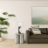 Half Moon Table Lamp with Nightlight in Charcoal Gray, Nickel & Off White Linen