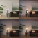 Half Moon Table Lamp with Nightlight in Charcoal Gray, Nickel & Off White Linen