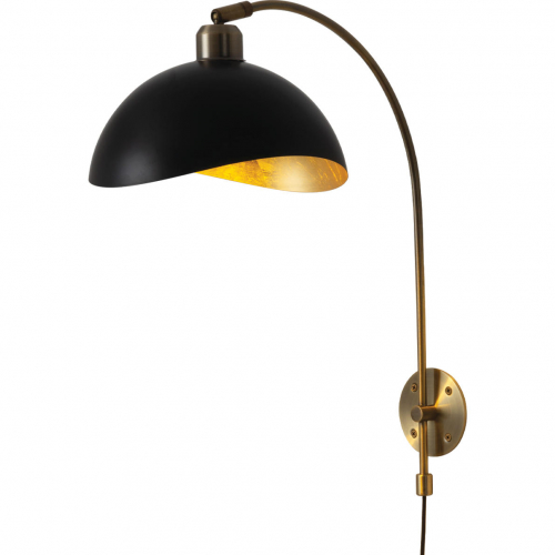 Luna Bella Wall Sconce Weathered Brass, Black & Gold Leaf