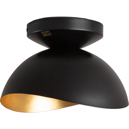 Luna Bella Flush Mount Ceiling Light in Black, Weathered Brass & Gold Leaf