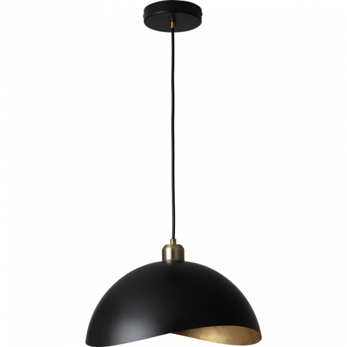 Luna Bella Large Ceiling Pendant Light in Weathered Brass, Black & Gold Leaf