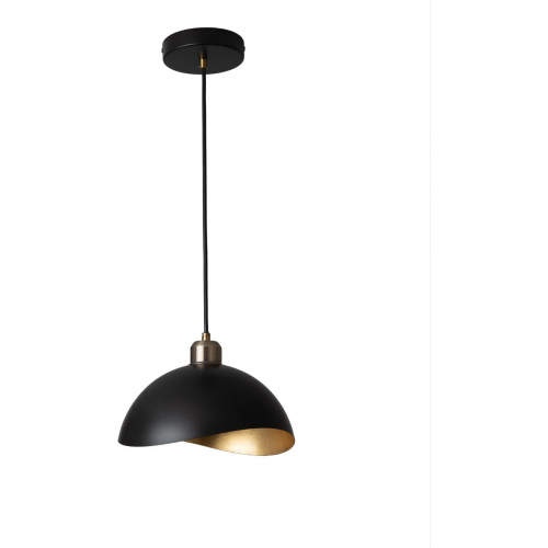 Luna Bella Small Ceiling Pendant Light in Weathered Brass, Black & Gold Leaf