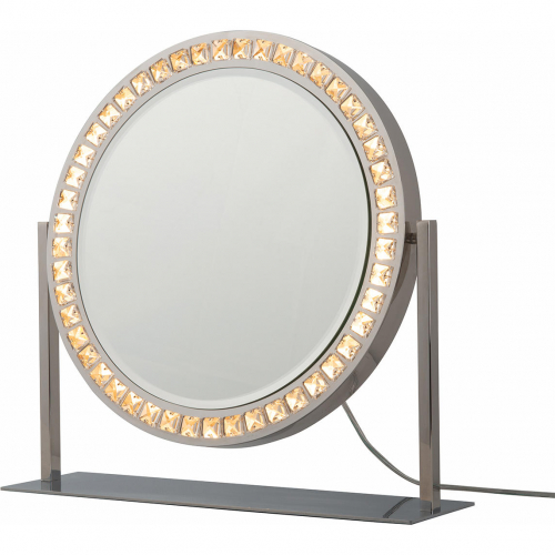 Marilyn Table Top LED Vanity Mirror in Chrome & Crystal