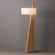 Obelisk 63" Floor Lamp in Natural Ash Wood Finish & White Linen