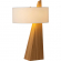 Obelisk Table Lamp in Natural Ash Wood Finish & White Linen