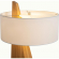 Obelisk Table Lamp in Natural Ash Wood Finish & White Linen