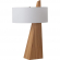Obelisk Table Lamp in Natural Ash Wood Finish & White Linen