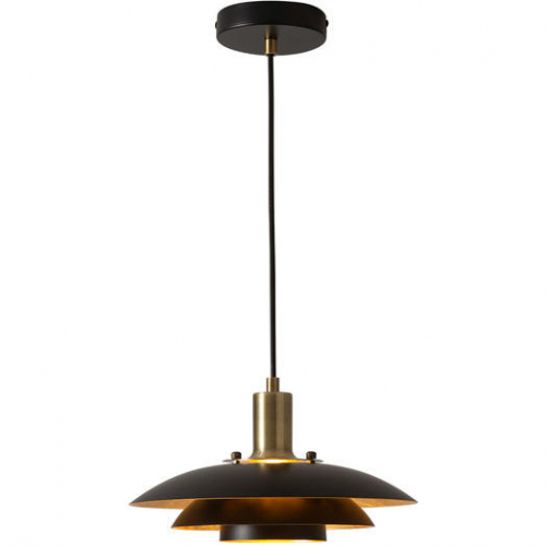 Rancho Mirage Small Pendant Light in Black, Weathered Brass & Gold Leaf