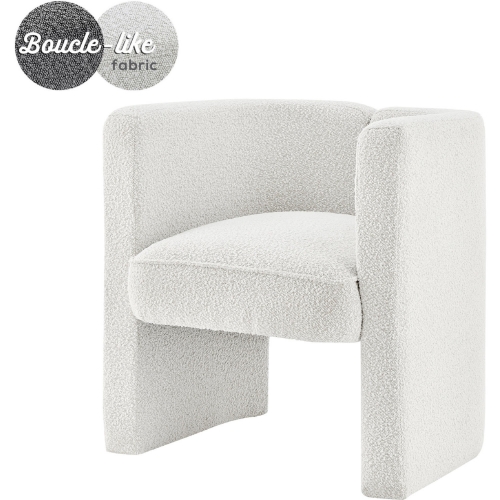 Ariela Accent Arm Chair in Beige Boucle Fabric