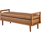 William Bench in Vintage Cider Brown Leatherette