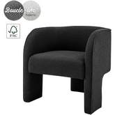 Matteo Accent Arm Chair in Black Boucle Fabric