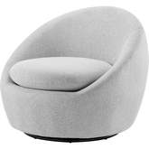 Adelmo Swivel Accent Chair in Gray Fabric