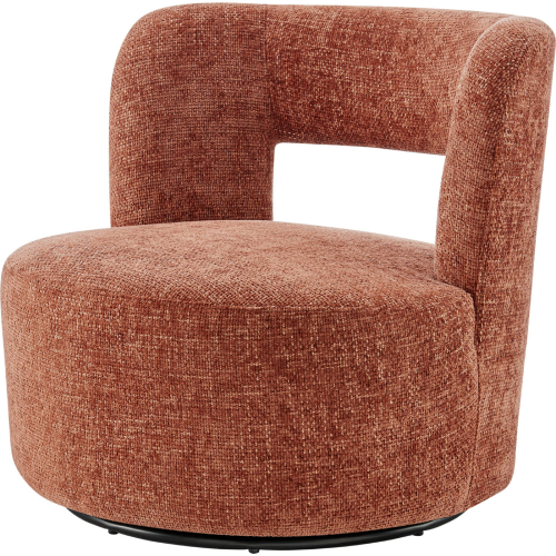 Jazzlyn Swivel Accent Chair in Grenada Terracotta Fabric