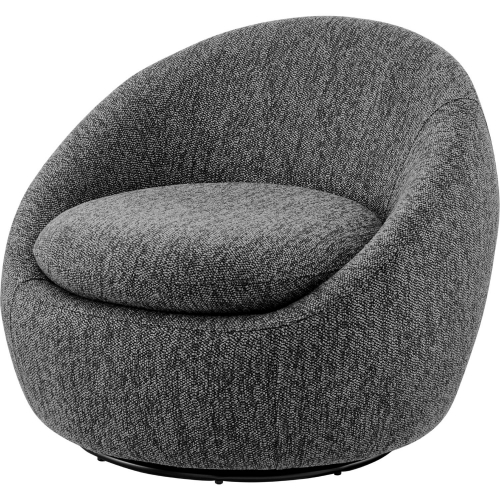 Adelmo Swivel Accent Chair in Charcoal Gray Fabric