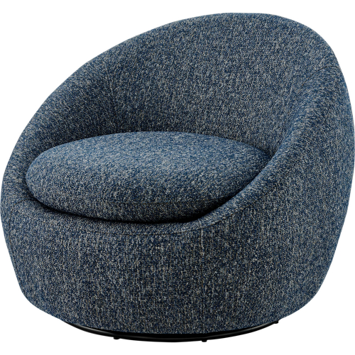 Adelmo Swivel Accent Chair in Blue Fabric