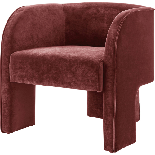 Matteo Accent Arm Chair in Maroon Red Velvet