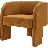 Matteo Accent Arm Chair in Caramel Brown Velvet