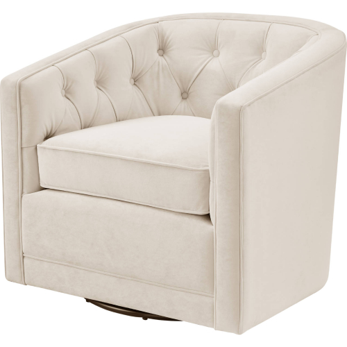 Walsh Swivel Accent Arm Chair in Tufted Cream Velvet