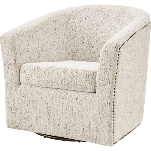 Ernest Swivel Accent Arm Chair in Concord Cream Fabric