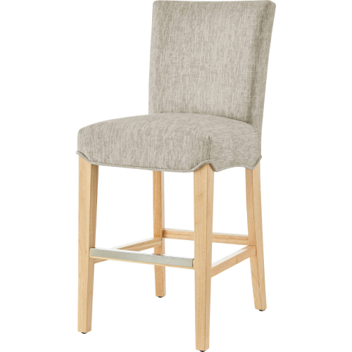 Milton Counter Stool in Pasadena Beige Fabric & Natural Wood