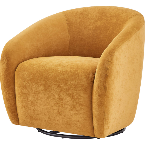 Regina Swivel Accent Arm Chair in Caramel Brown Velvet