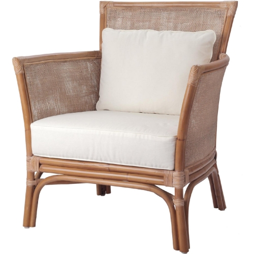 Tatum Accent Chair in Rattan, Cane & Fabric