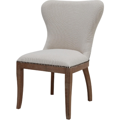 Dorsey Dining Chair in Beige Fabric & Driftwood (Set of 2)