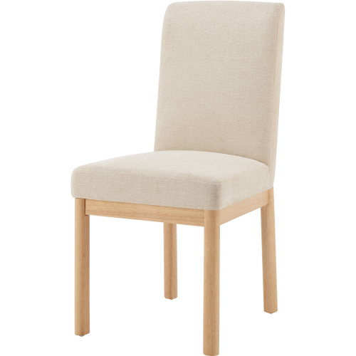 Bloomfield High Back Dining Chair in Santana Cream Fabric & Natural Wood (Set of 2)