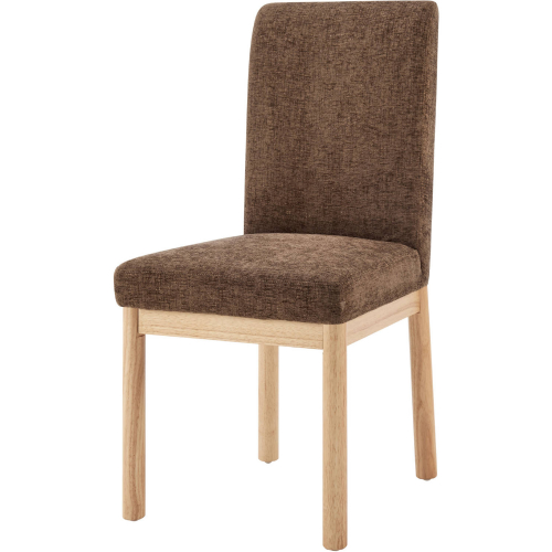 Bloomfield High Back Dining Chair in Santana Brown Fabric & Natural Wood (Set of 2)