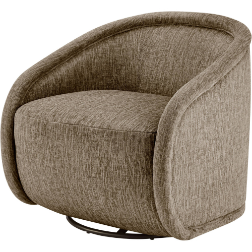 Margareth Swivel Accent Arm Chair in Pasadena Taupe Fabric