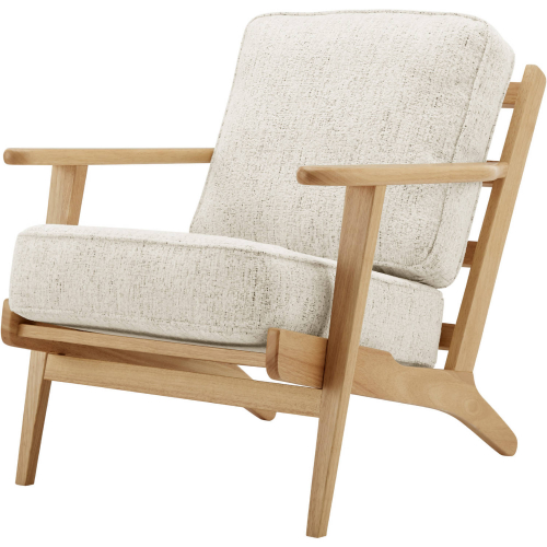 Albert Accent Arm Chair in Concord Cream Fabric & Natural Finish Wood