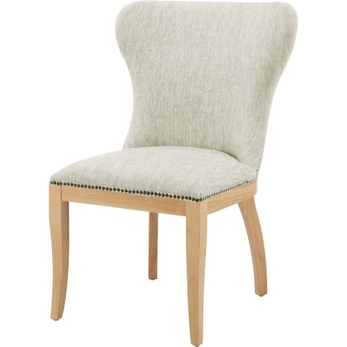 Dorsey Dining Chair in Pasadena Beige Fabric & Wood (Set of 2)