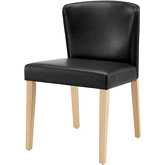 Albie Dining Chair in Black Leatherette & Natural Finish Wood (Set of 2)