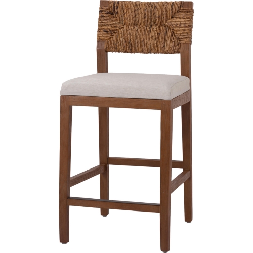 Lyon Counter Stool in Abaca & Natural Fabric