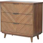 Piero Chevron 3 Drawer Chest in Mango Veneer