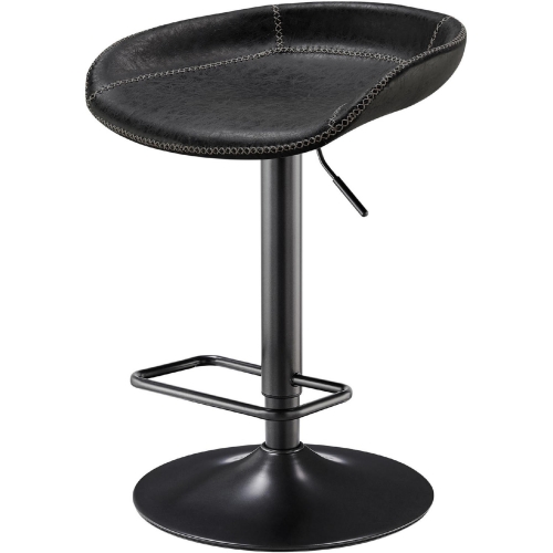 Rogue Gaslift Bar Stool Vintage Black Leatherette (Set of 2)