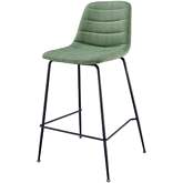 Caleb Counter Stool in Green Fabric & Metal (Set of 4)