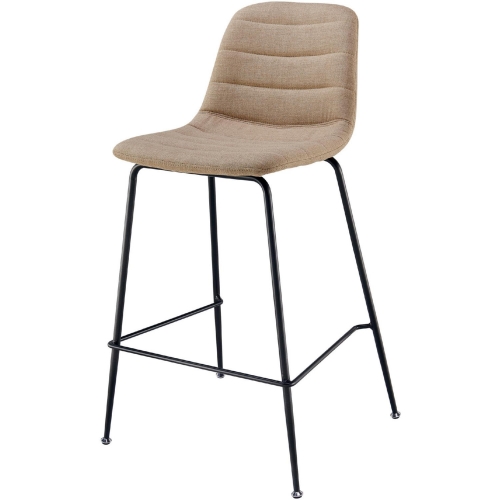 Caleb Counter Stool in Linen Fabric & Metal (Set of 4)