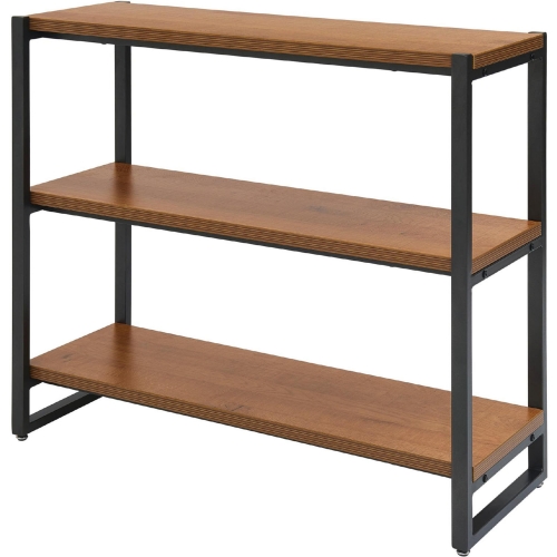 Anderson 3 Tier Bookcase in Brown & Gunmetal Steel