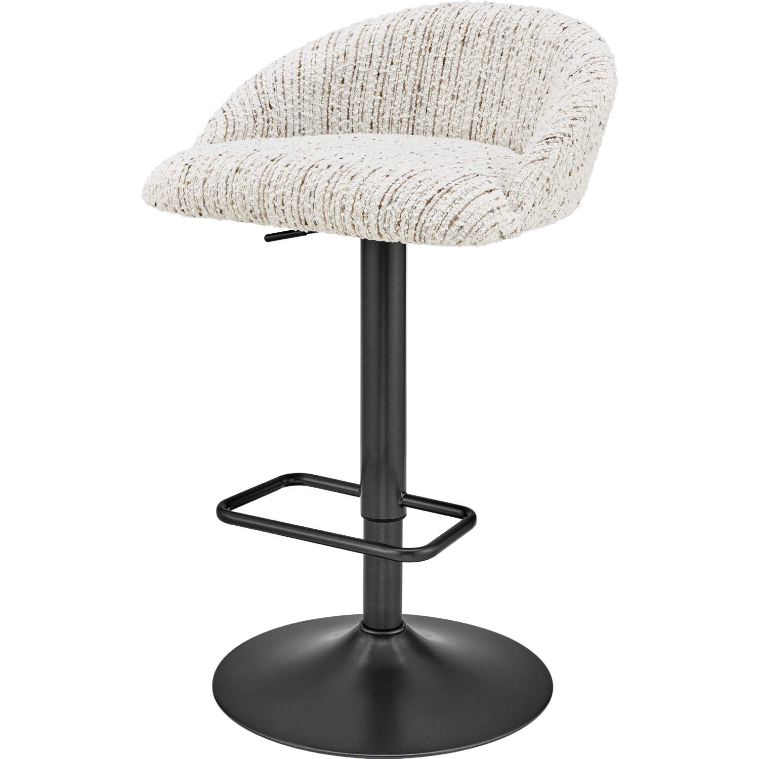 New Pacific Direct Jorrell Fabric Gaslift Swivel Bar Stool in White Set of 2