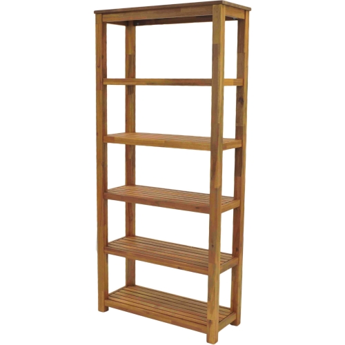 Tiburon Bookcase in Amber Finish Solid Acacia Wood