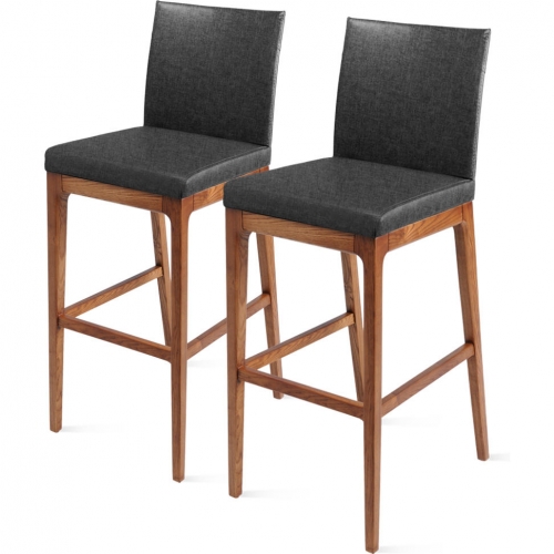 Devon Counter Stool Walnut Legs in Night Shade Fabric on Walnut Finish Legs (Set of 2)