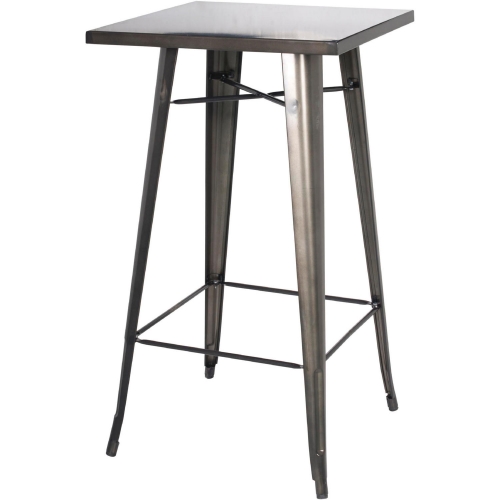 Metropolis Bar Table in Powder Coated Gunmetal Steel