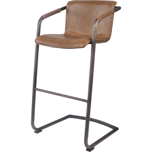 Indy Bar Stool in Antique Cigar Brown Leatherette (Set of 2)