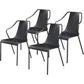 Callum Dining Chair in Gunmetal Grey Steel (Set of 4)