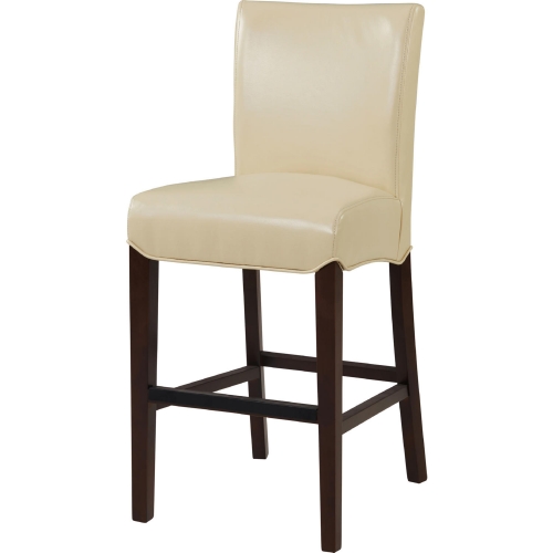 Milton Counter Stool in Cream Bonded Leather on Wenge Birch Legs